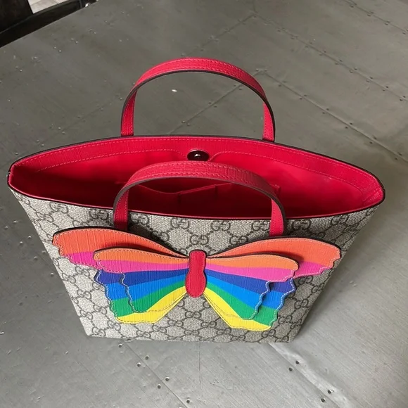 Gucci rainbow butterfly mini tote shopper guccissima logo bag - Picture 3 of 14